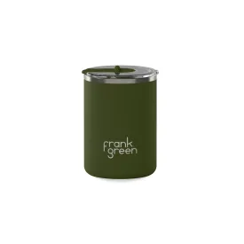 12oz Stainless Steel Ceramic Cup With Hinged Lid Khaki