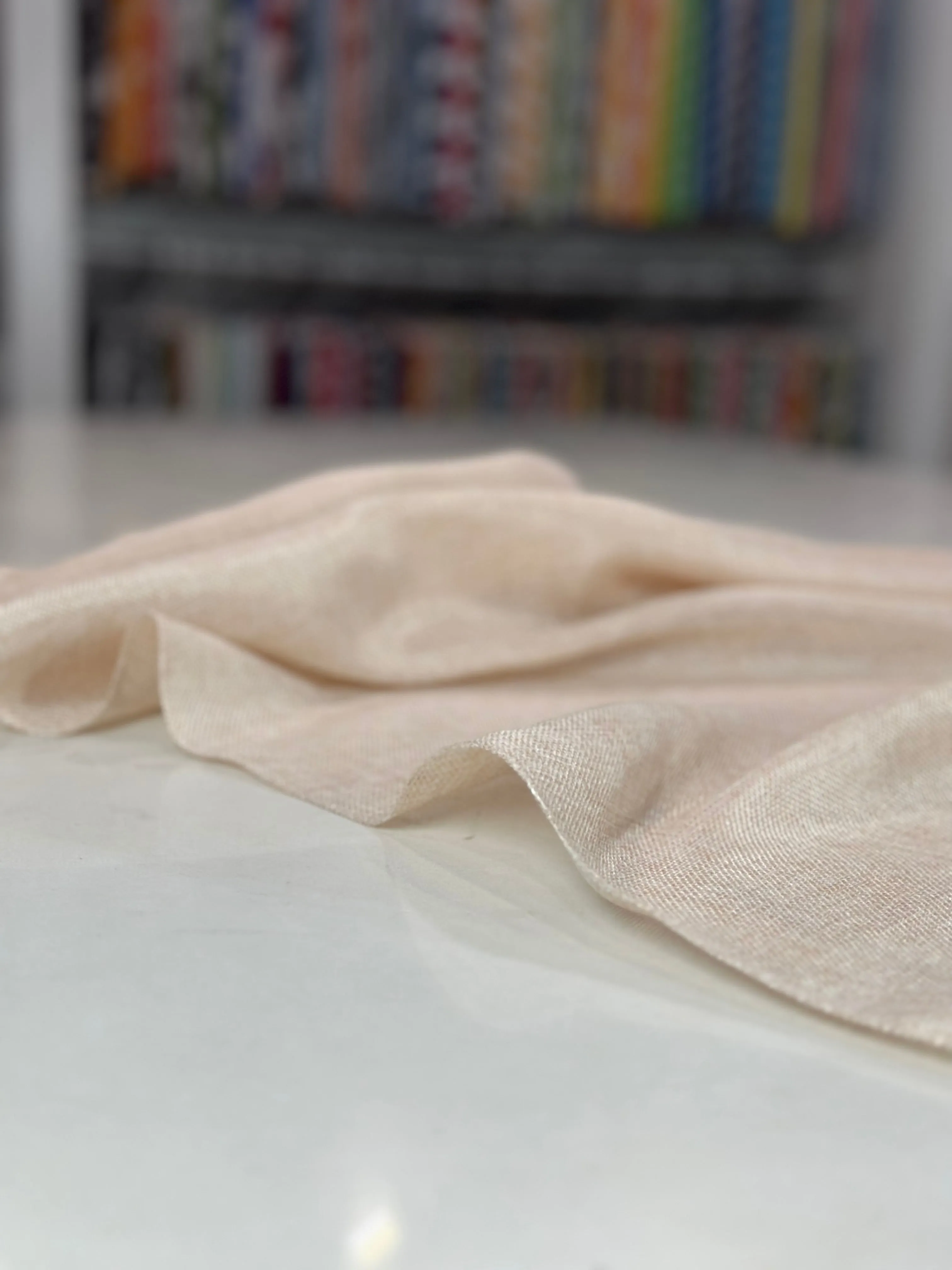1pc - Imitation Burlap Table Linen 132" Round - Sand