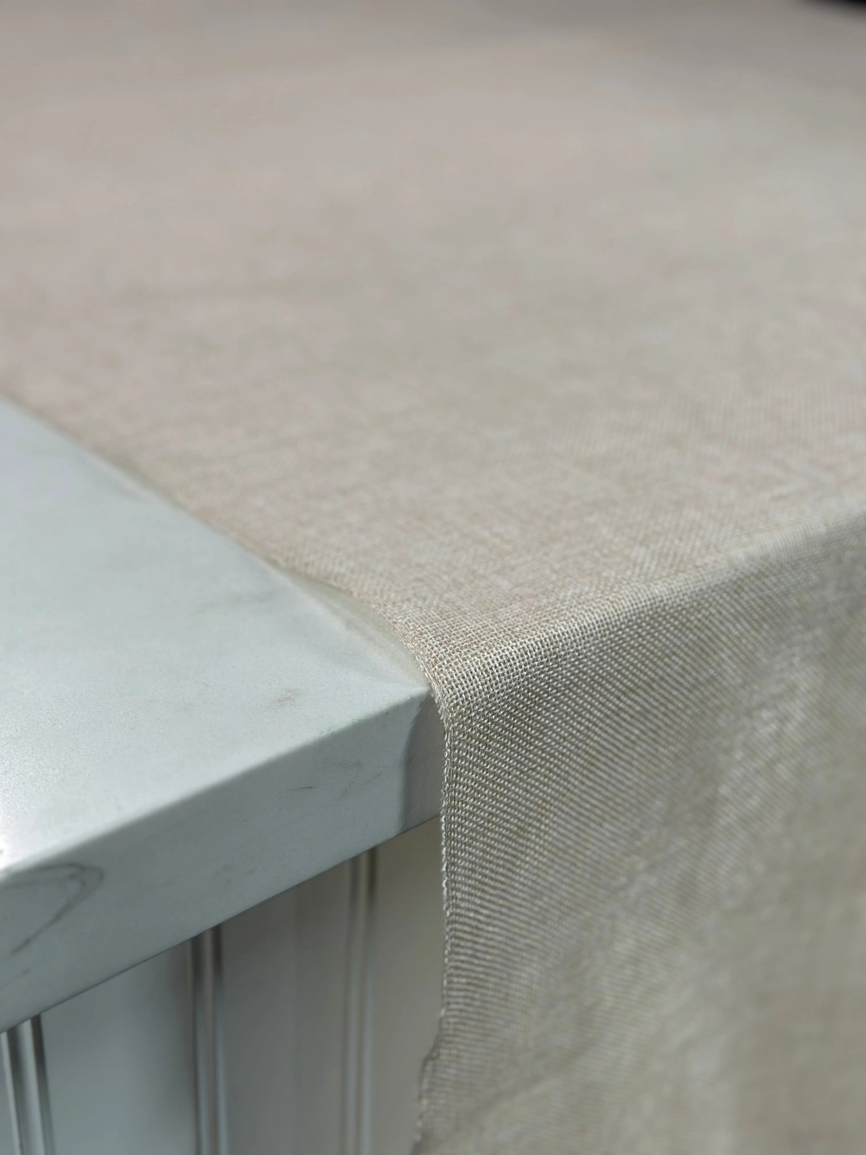 1pc - Imitation Burlap Table Linen 132" Round - Sand