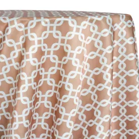 1pc - Lynx Print (Lamour) Table Linen 120" Round - Taupe