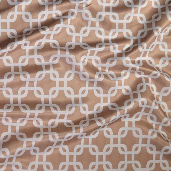 1pc - Lynx Print (Lamour) Table Linen 120" Round - Taupe