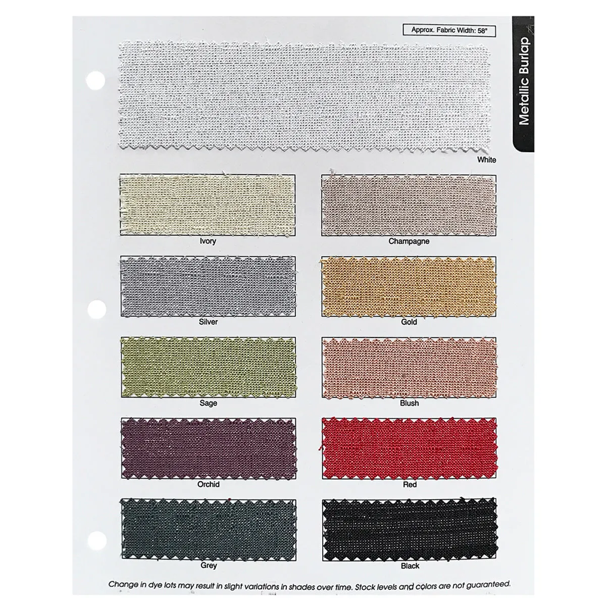 1pc - Metallic Burlap Table Linen 108"x156" Banquet - White/Silver
