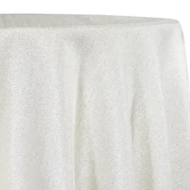 1pc - Metallic Burlap Table Linen 108"x156" Banquet - White/Silver