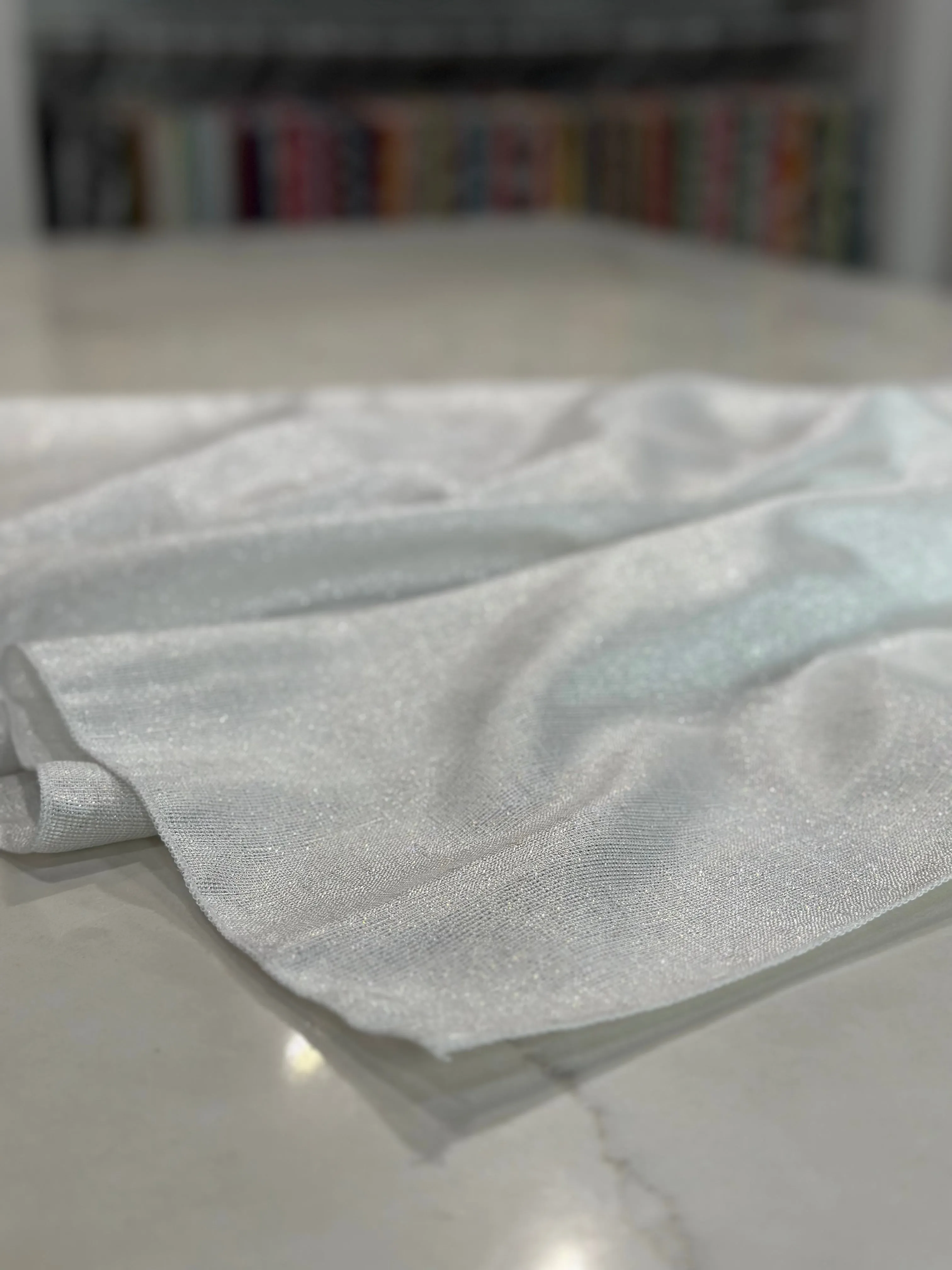 1pc - Metallic Burlap Table Linen 108"x156" Banquet - White/Silver