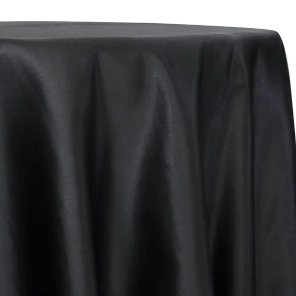 2pcs - Lamour (Dull) Satin Table Linen 90"x180" Banquet - Black 1155
