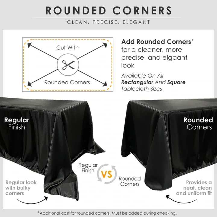 2pcs - Lamour (Dull) Satin Table Linen 90"x180" Banquet - Black 1155