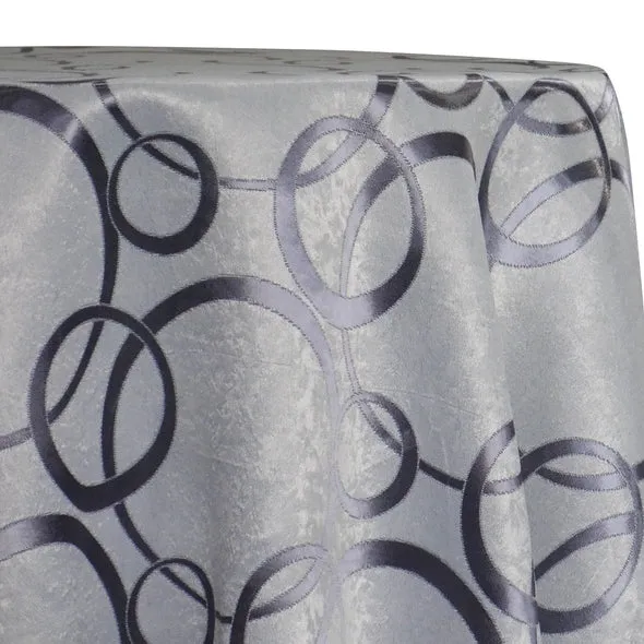 5pcs - Cirque Jacquard (Reversible) Table Linen 132" Round - Purple Grey