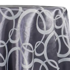 5pcs - Cirque Jacquard (Reversible) Table Linen 132" Round - Purple Grey
