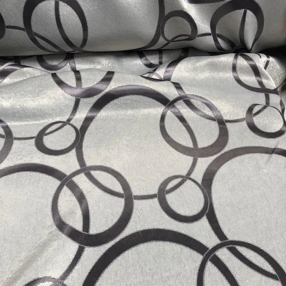 5pcs - Cirque Jacquard (Reversible) Table Linen 132" Round - Purple Grey