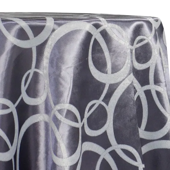 5pcs - Cirque Jacquard (Reversible) Table Linen 132" Round - Purple Grey