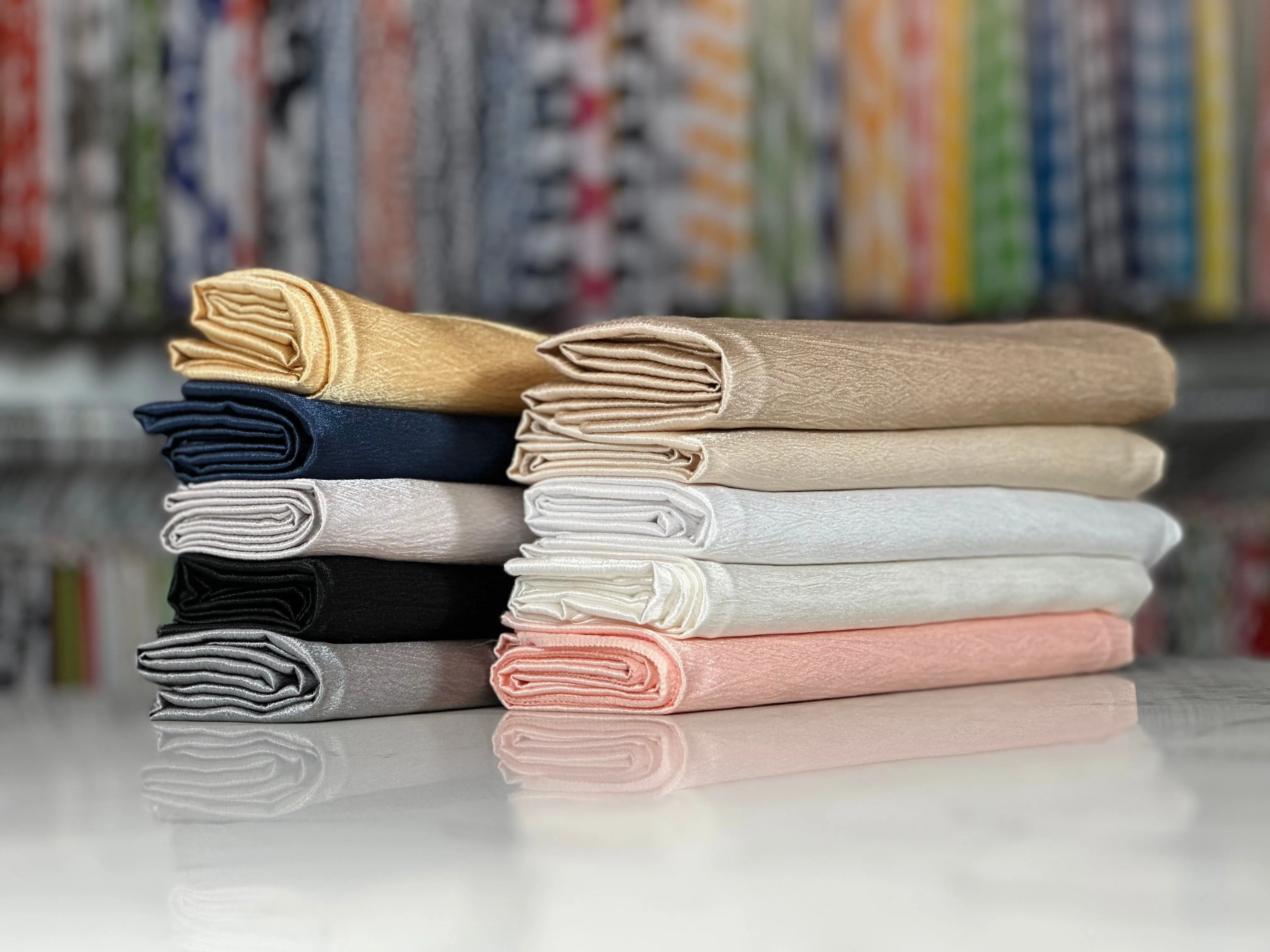5pcs - Luxury Satin Table Linen 90" Round - Charcoal