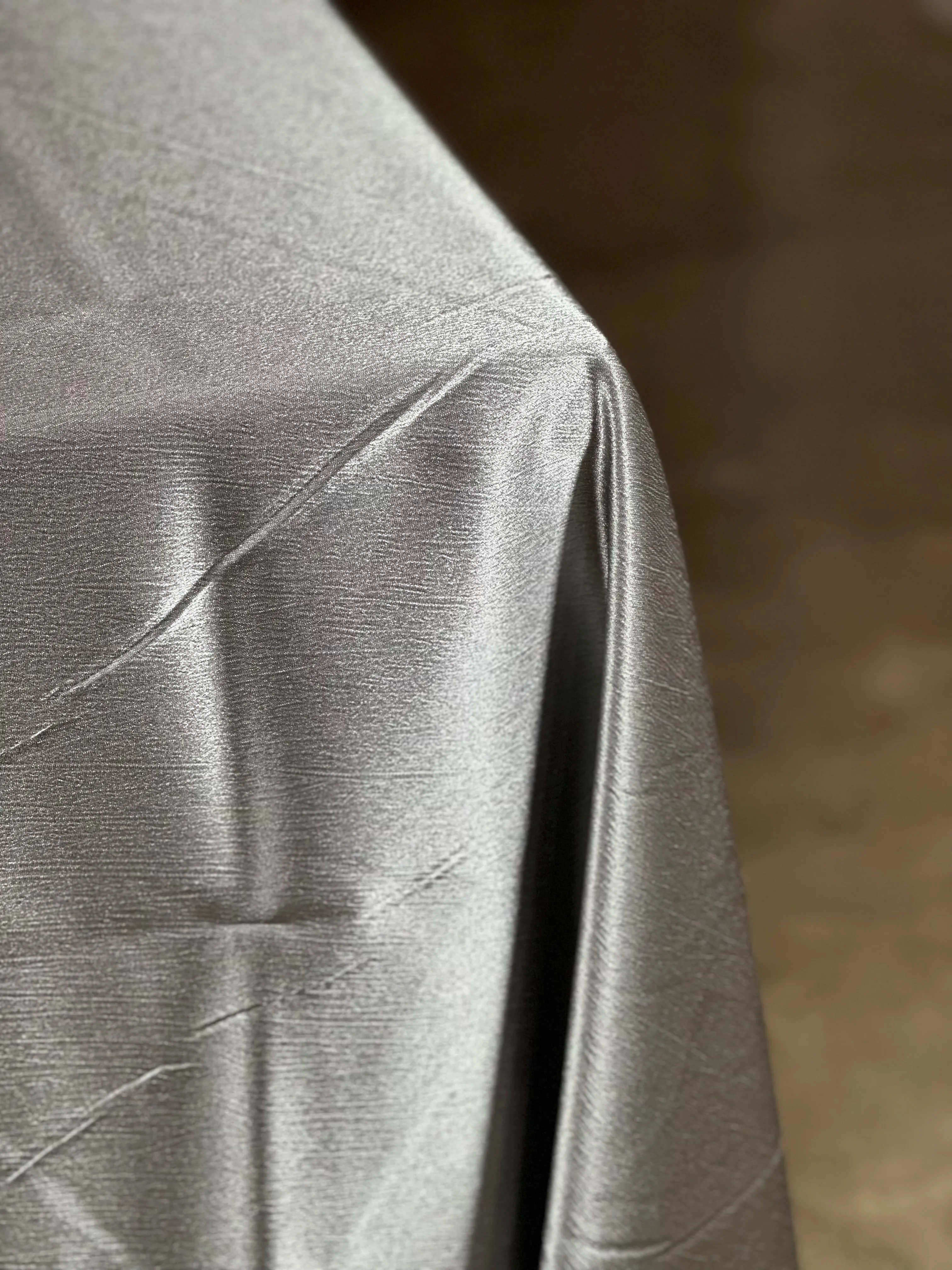 5pcs - Luxury Satin Table Linen 90" Round - Charcoal