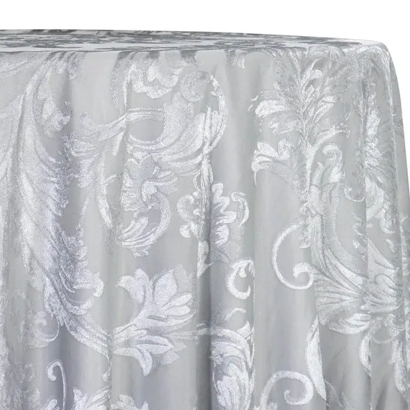 6pcs - Victorian Jacquard Sheer Table Linen 90"x90" Square - Silver