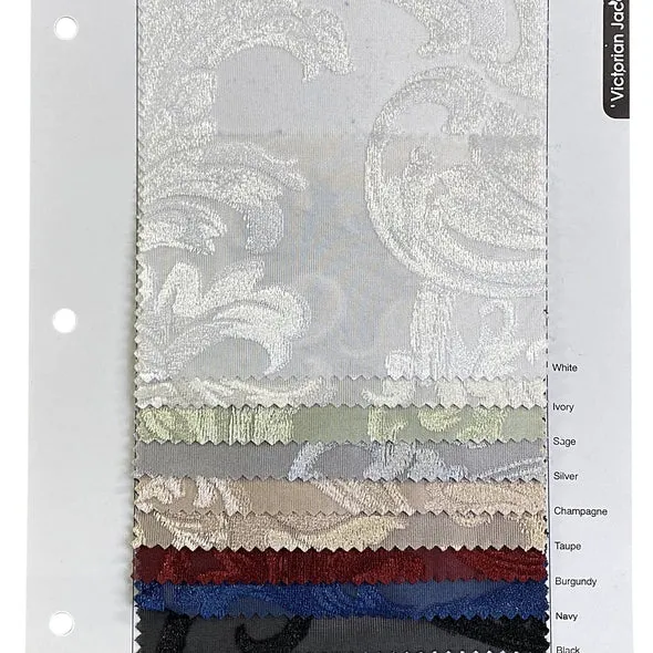 6pcs - Victorian Jacquard Sheer Table Linen 90"x90" Square - Silver