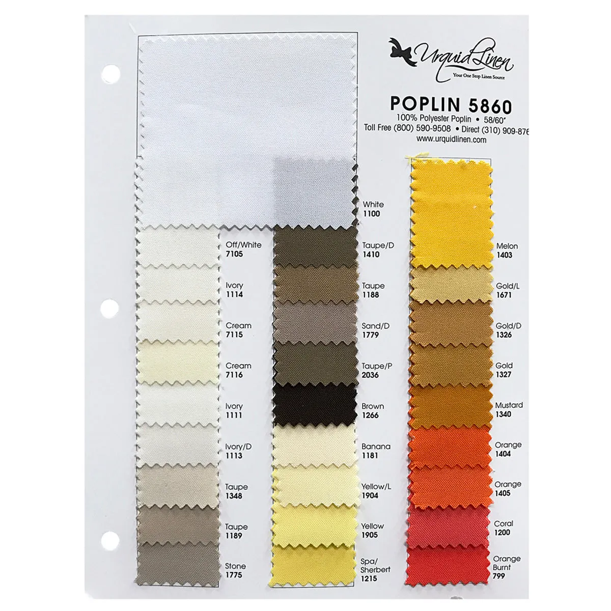 7pcs - Premium Poly (Poplin) Table Linen 72"x72" Square - Off White 7105