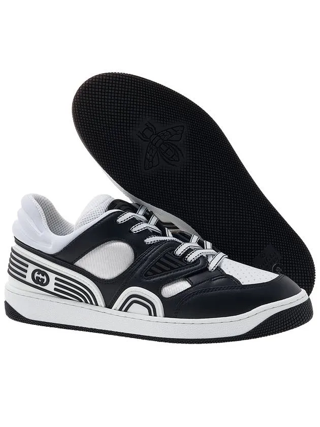 Basket Leather Low Top Sneakers Black White