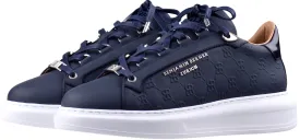 BNJ ACHILLE MI BLUE NAVY MONOGRAM EMBOSSED MATT NAPPA