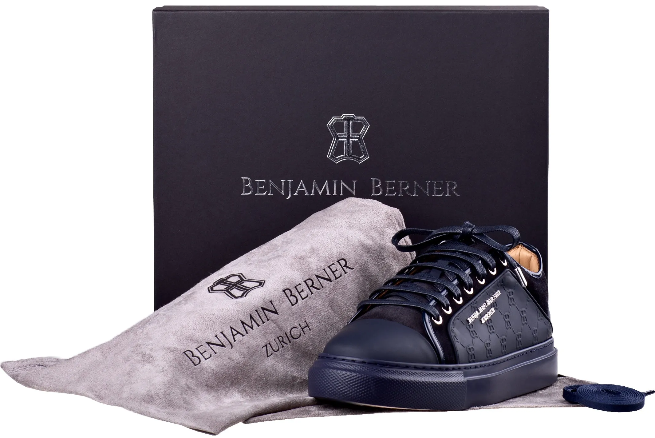 BNJ ODIN MIDNIGHT BLUE  MONOGRAM EMBOSSED MATT NAPPA