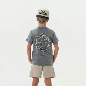 Burlebo Youth Tee | Rad Dude Deer Camo - Ss - Dark Heather Grey