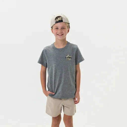 Burlebo Youth Tee | Rad Dude Deer Camo - Ss - Dark Heather Grey