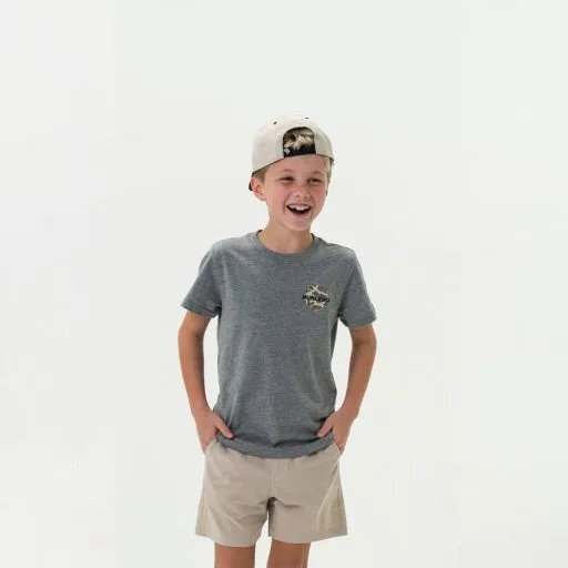 Burlebo Youth Tee | Rad Dude Deer Camo - Ss - Dark Heather Grey