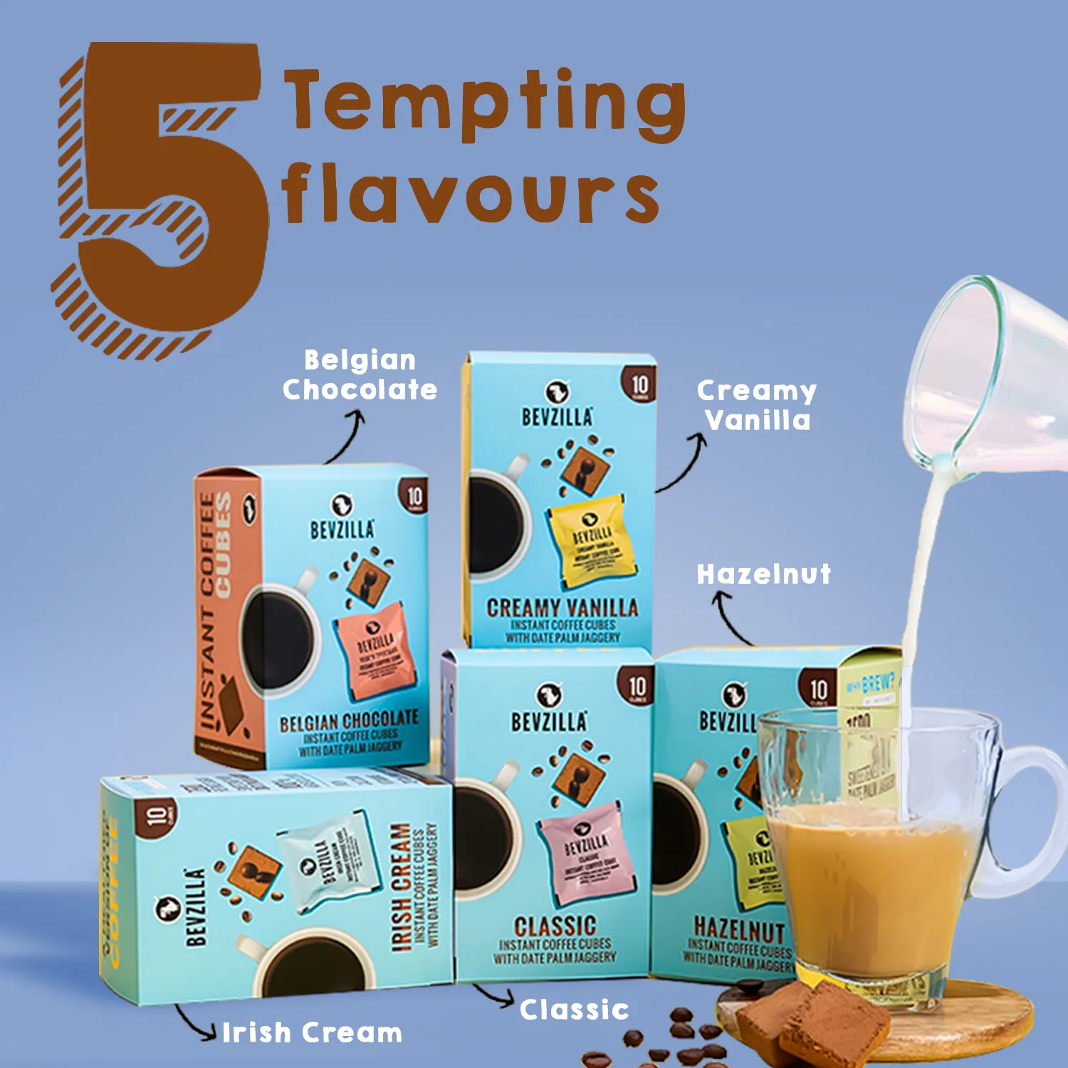Coffee 10 Cubes Assorted Pack  Strawberry Milkshake Cubes