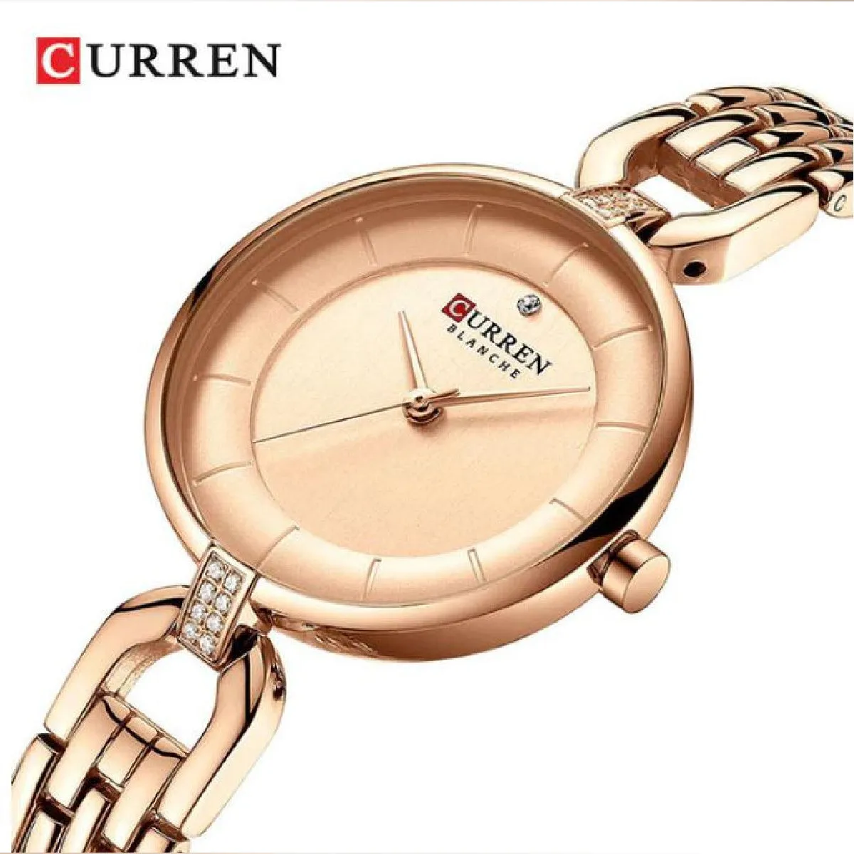 CURREN Original Brand Stainless Steel Band Wrist Watch For Women With Brand (Box & Bag)-9052