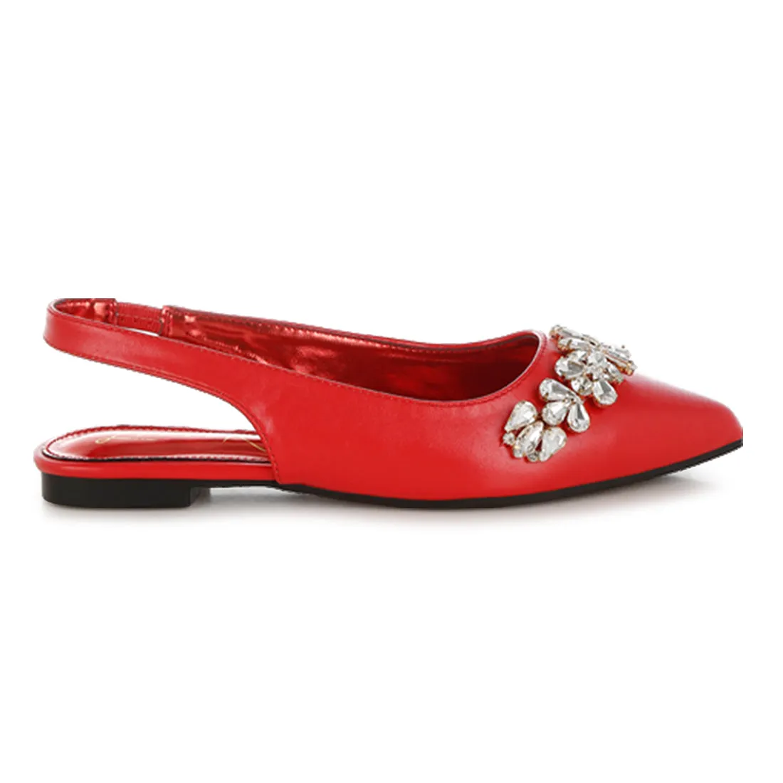 Diamante Embellished Flat Sandals