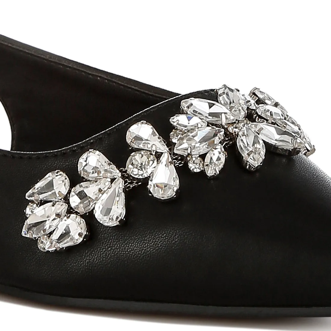 Diamante Embellished Flat Sandals