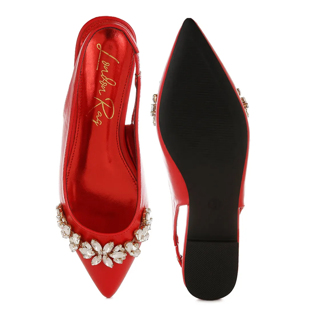 Diamante Embellished Flat Sandals