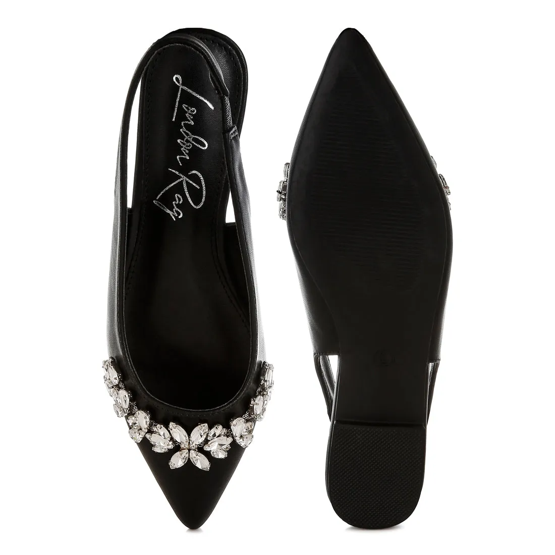 Diamante Embellished Flat Sandals