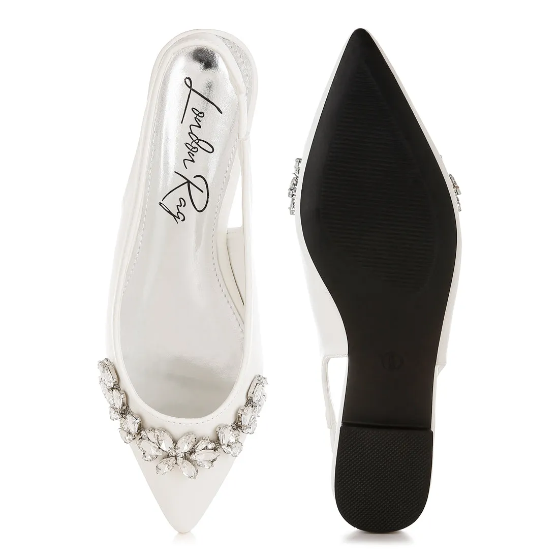 Diamante Embellished Flat Sandals