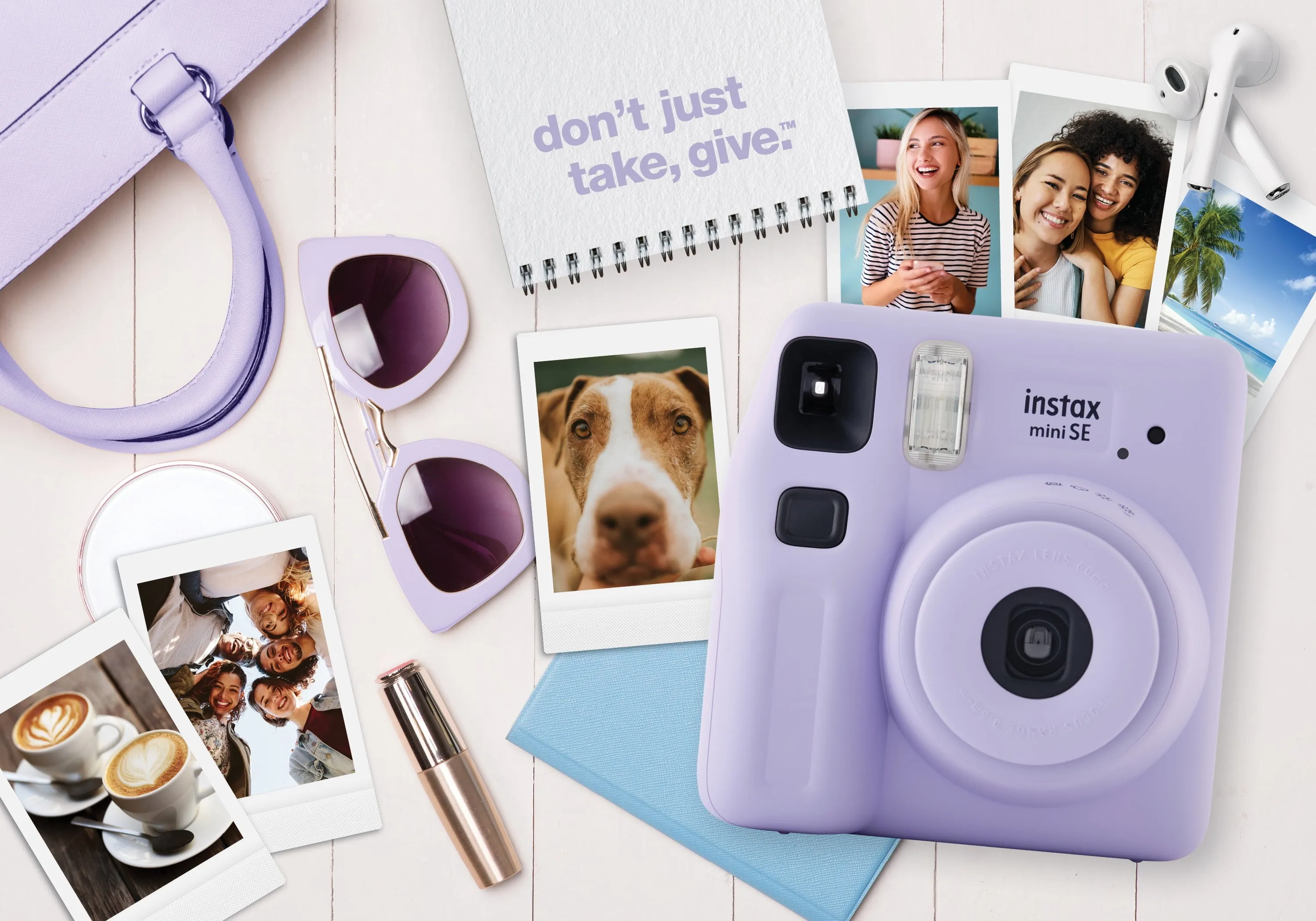 Fujifilm instax Mini SE Instant Camera Bundle, Lavender