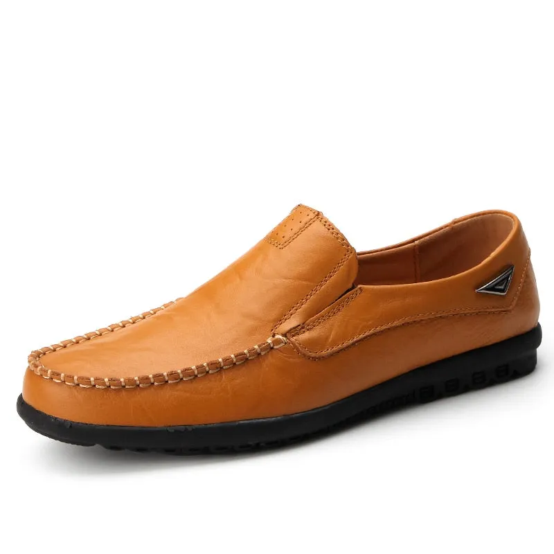 Genuine Leather Men Casual Shoes KEZZLY Brand 2021 Mens Loafers Moccasins Breathable Slip on Black Driving Shoes Plus Size 37-47