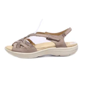 Hotter Flat Sandals Leather Brown Colour For Women