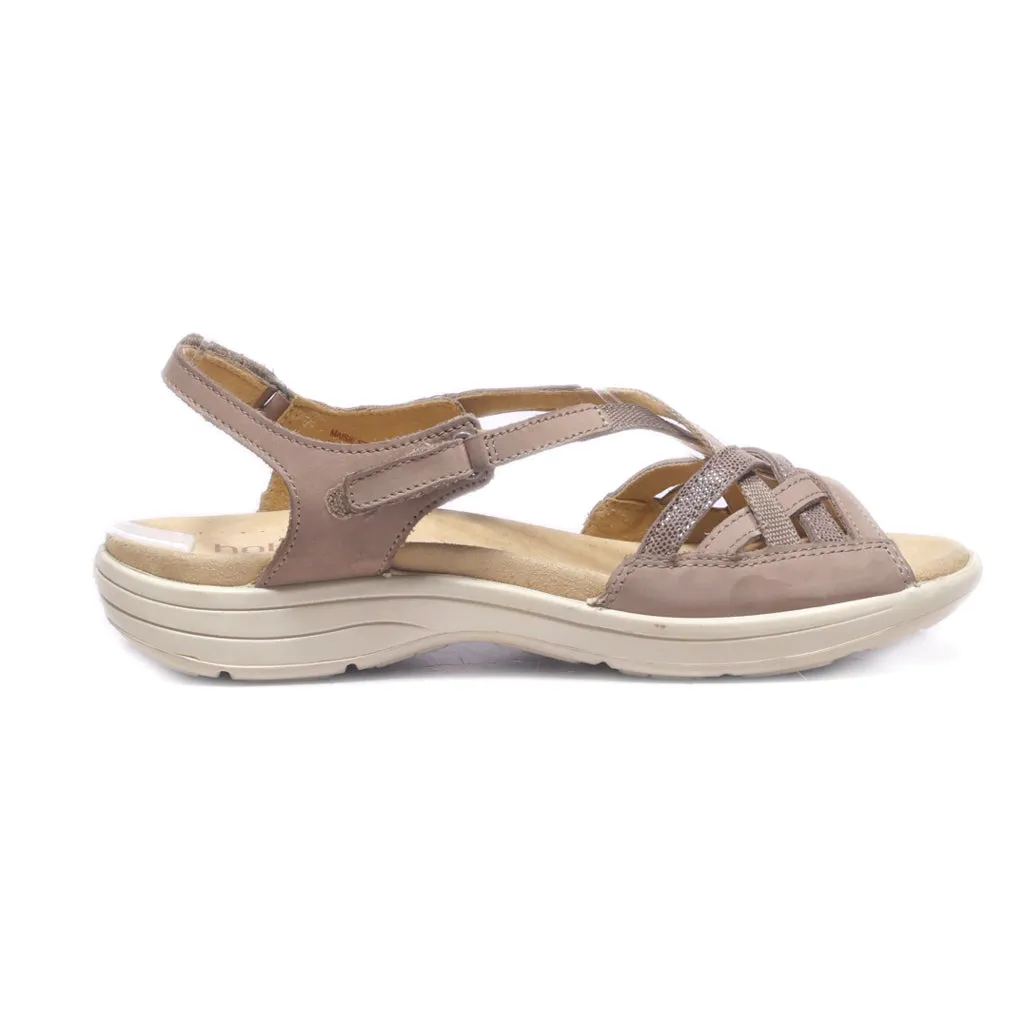 Hotter Flat Sandals Leather Brown Colour For Women