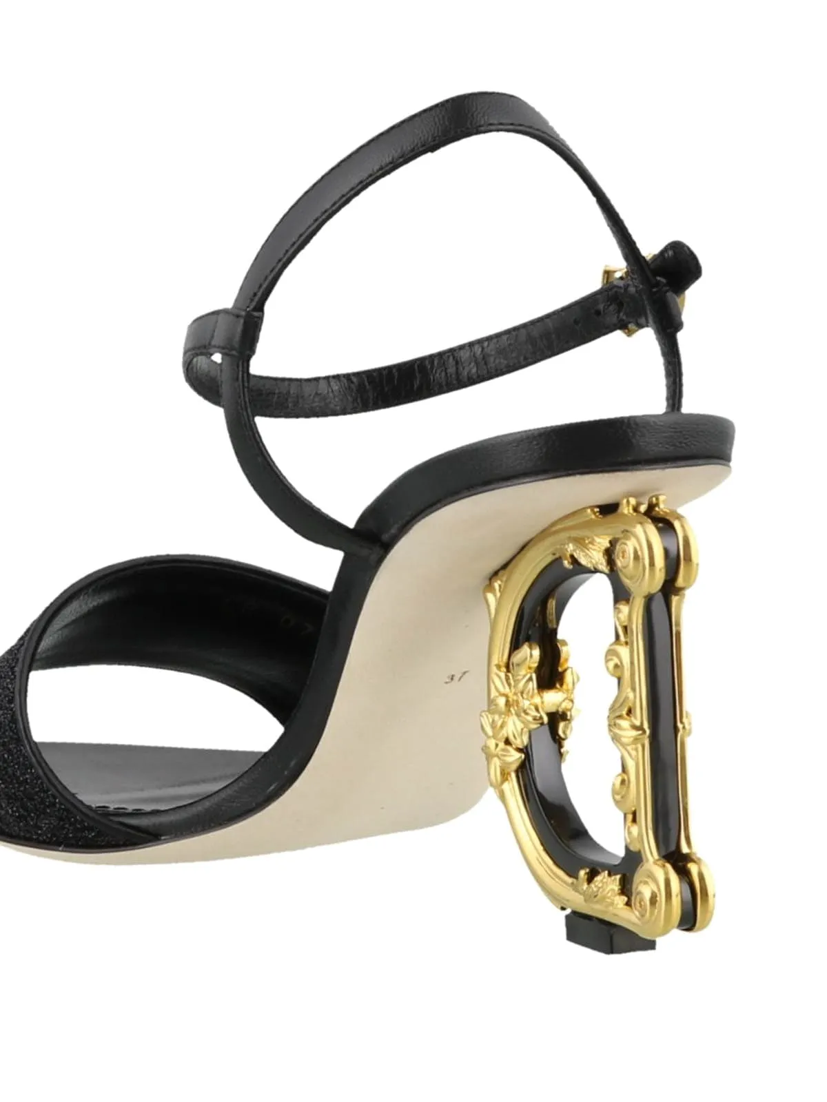 Keira Sculpture Heel Lurex Sandals