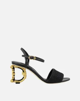 Keira Sculpture Heel Lurex Sandals