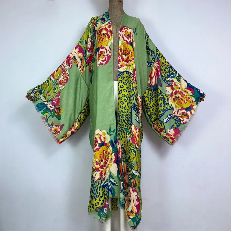 Leopard Garden Kimono