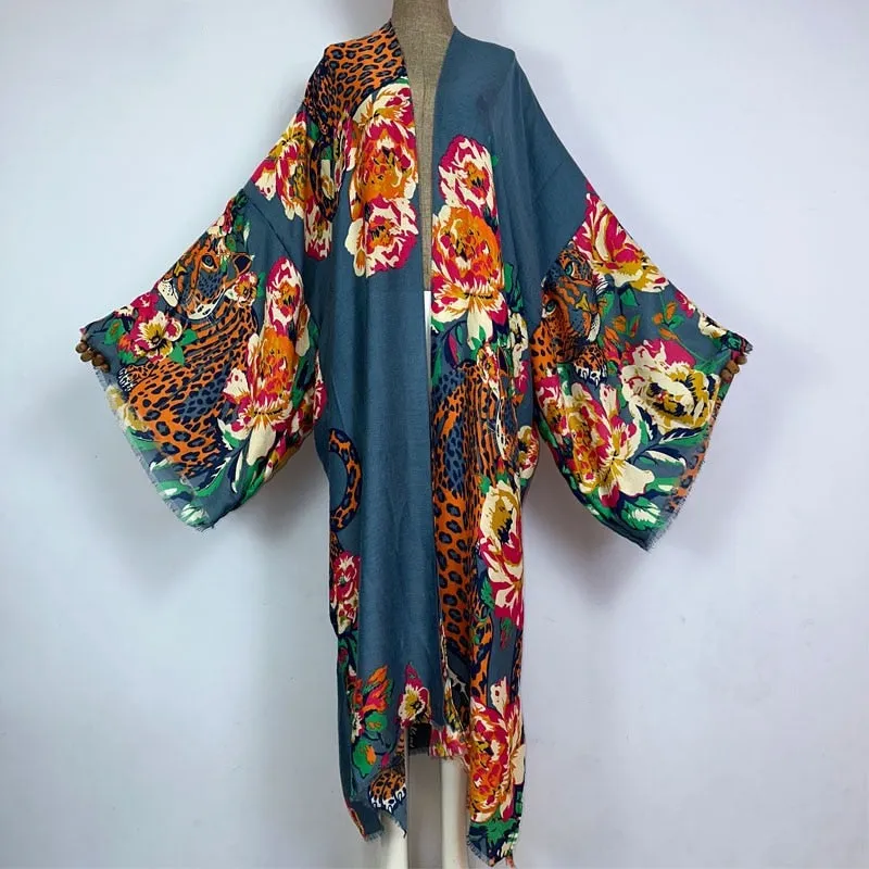 Leopard Garden Kimono