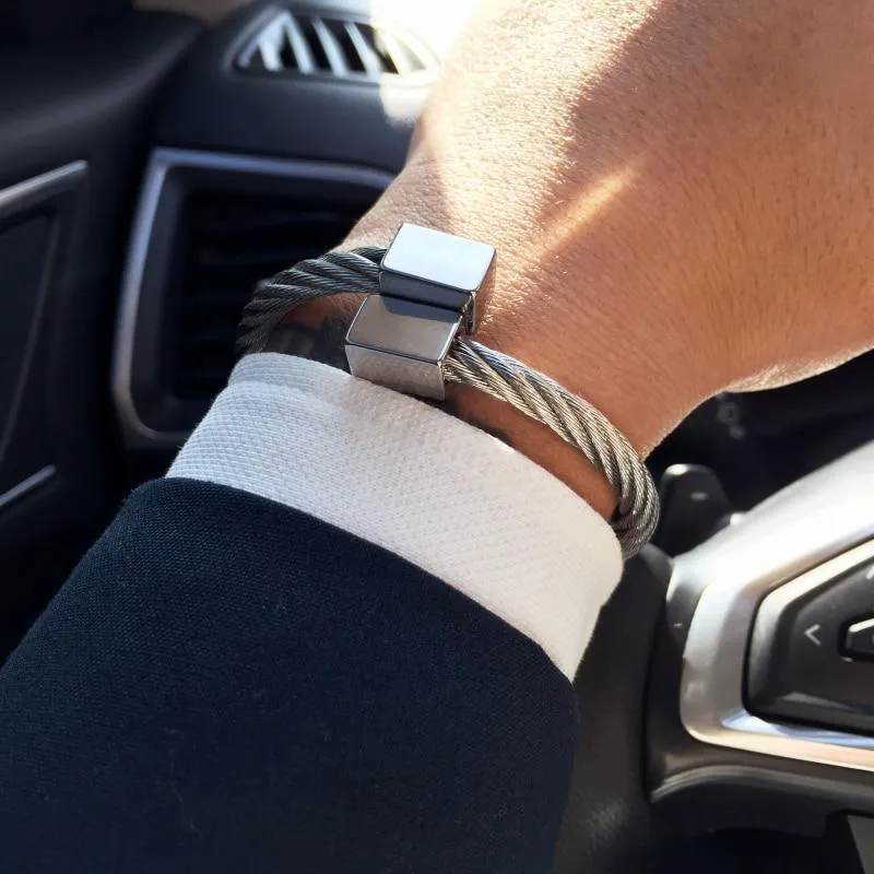Mario Stainless Steel Cuff Bracelet
