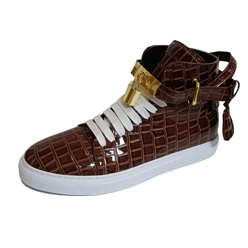 Men's Pattern High Top Sneakers