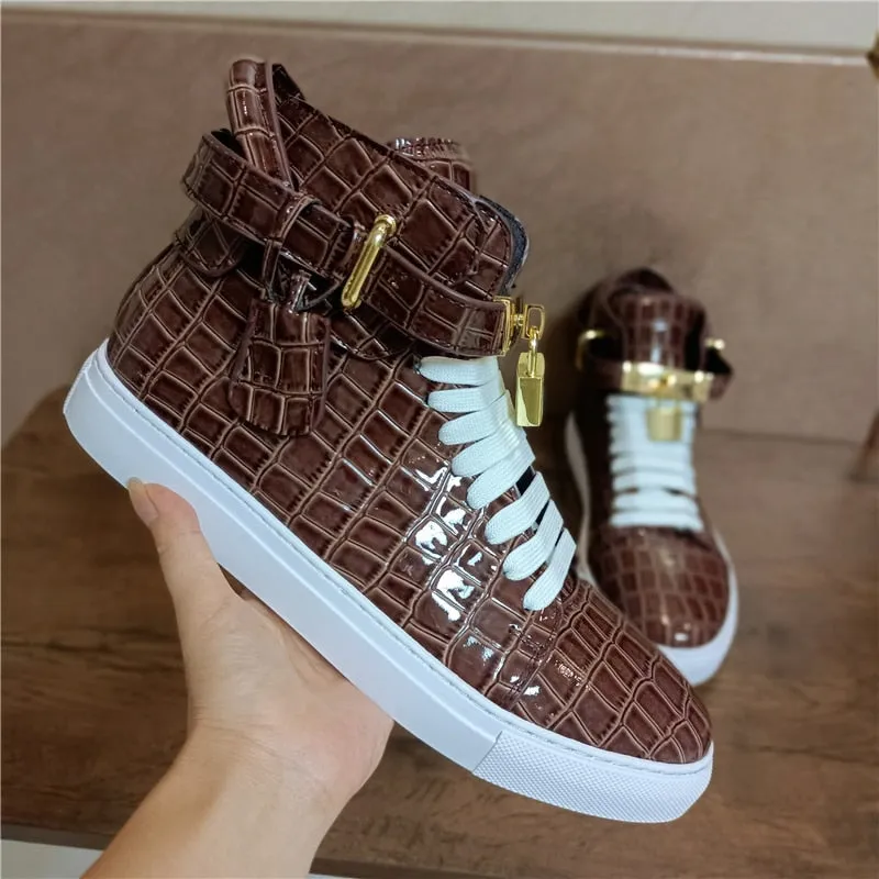 Men's Pattern High Top Sneakers