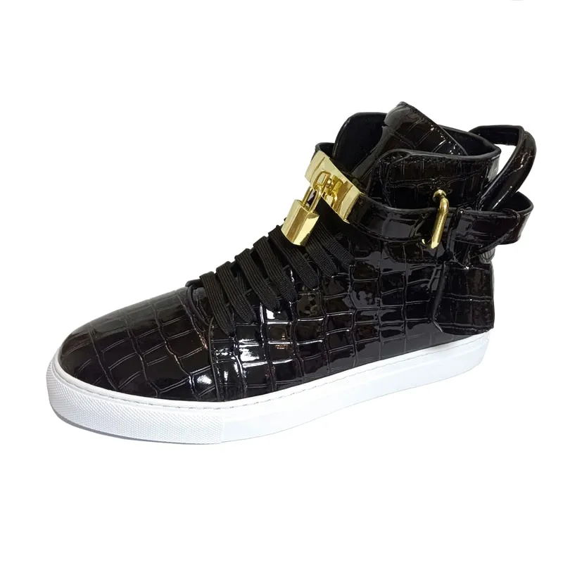 Men's Pattern High Top Sneakers