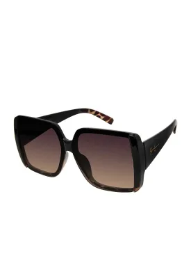 Oversized Glamorous Square Sunglasses in Black and Tortoise