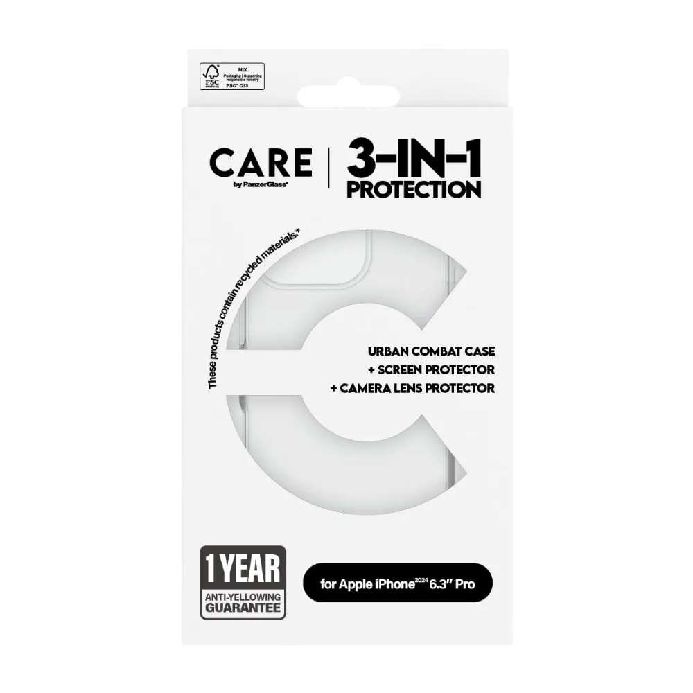 PANZERGLASS Care Iphone 16 Pro 3 In 1 Bundle Uwf Clear Trn Hoops Care Trn Case