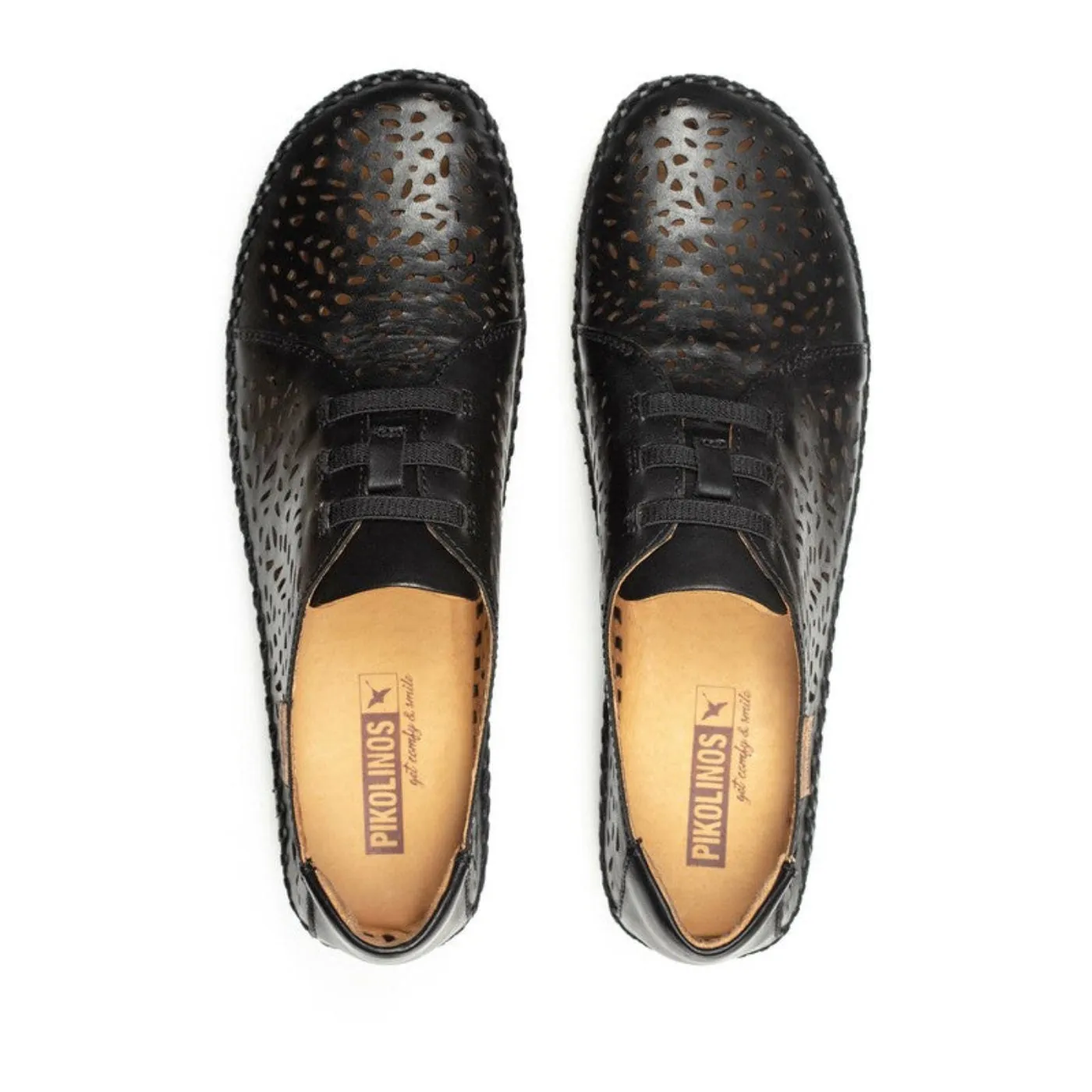 Pikolinos P. Vallarta 655-4783 Women's Elastic Leather Sneakers in Black