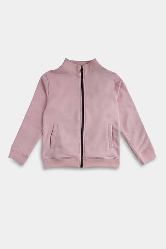 PINK ZIP UP SWEATSHIRT (FLEECE)