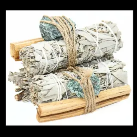 Sage Bundle - Smudge & Crystal Cleansing Bundle - Green Aventurine