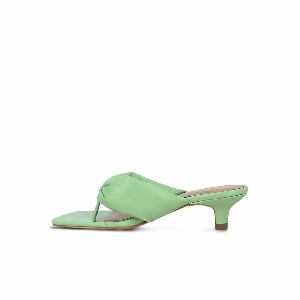 Saint G Mint Leather Handcrafted Kitten Heels